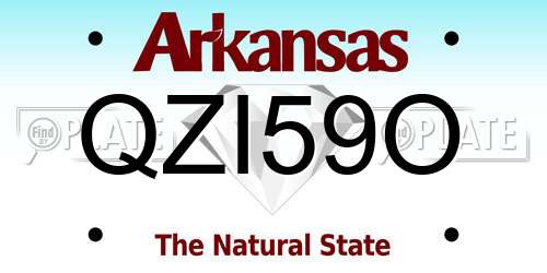 QZI59O Arkansas License Plate