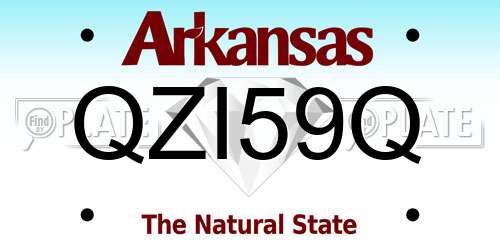 QZI59Q Arkansas License Plate