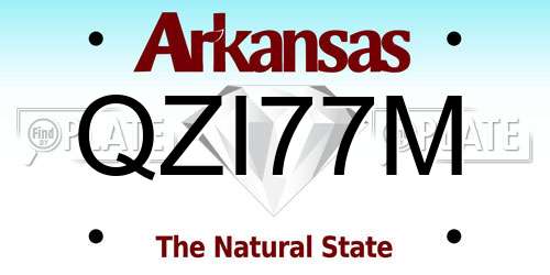 QZI77M Arkansas License Plate
