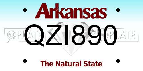 QZI890 Arkansas License Plate