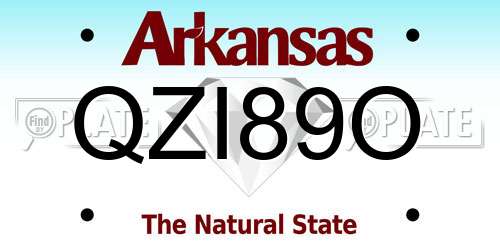 QZI89O Arkansas License Plate