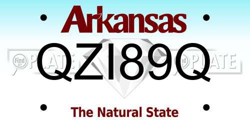 QZI89Q Arkansas License Plate