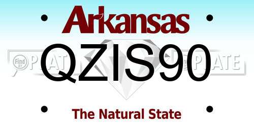 QZIS90 Arkansas License Plate