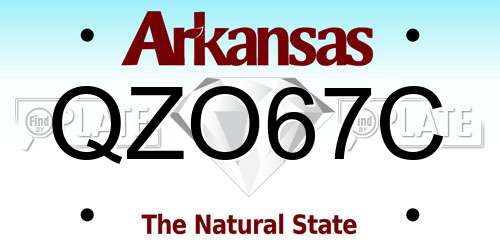 QZO67C Arkansas License Plate