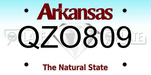 QZO809 Arkansas License Plate