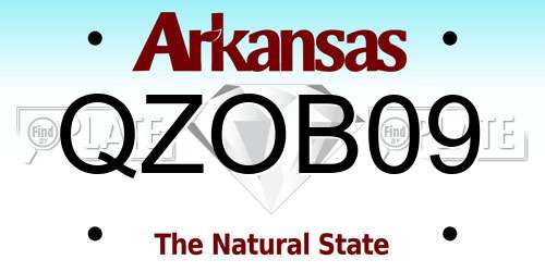 QZOB09 Arkansas License Plate