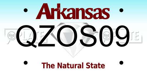 QZOS09 Arkansas License Plate