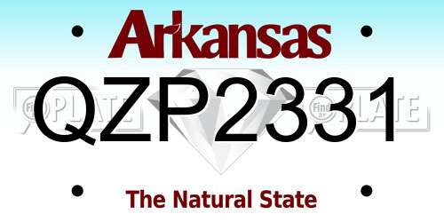 QZP2331 Arkansas License Plate