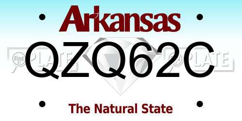 QZQ62C Arkansas License Plate