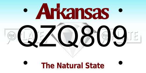 QZQ809 Arkansas License Plate
