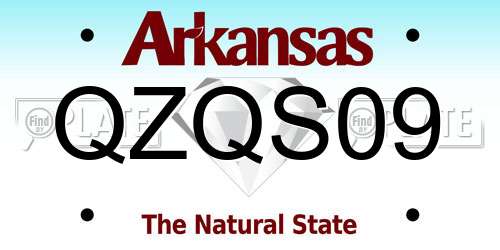 QZQS09 Arkansas License Plate
