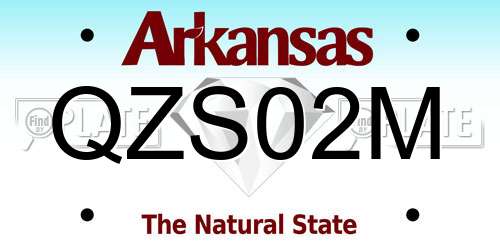 QZS02M Arkansas License Plate