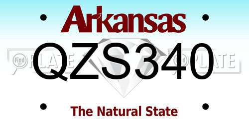 QZS340 Arkansas License Plate