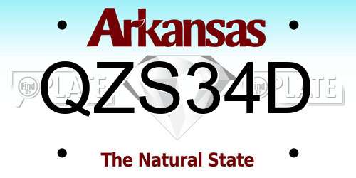 QZS34D Arkansas License Plate