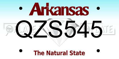 QZS545 Arkansas License Plate
