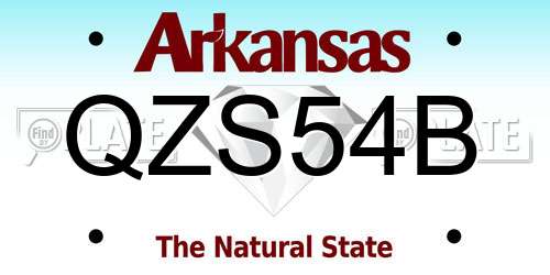 QZS54B Arkansas License Plate