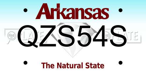 QZS54S Arkansas License Plate