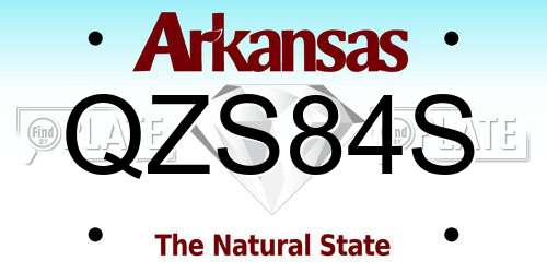 QZS84S Arkansas License Plate