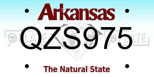 QZS975 Arkansas License Plate