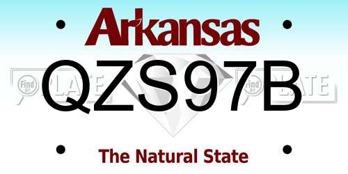 QZS97B Arkansas License Plate