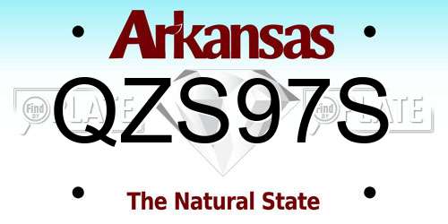 QZS97S Arkansas License Plate