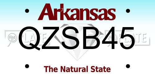 QZSB45 Arkansas License Plate