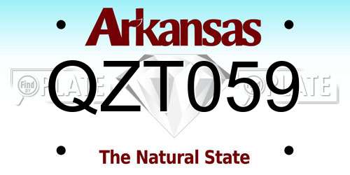 QZT059 Arkansas License Plate