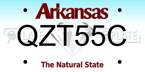 QZT55C Arkansas License Plate