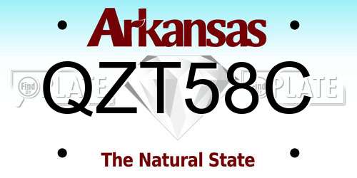 QZT58C Arkansas License Plate