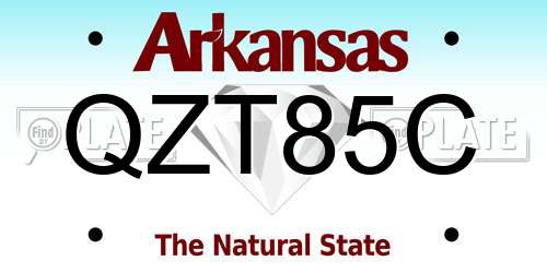 QZT85C Arkansas License Plate