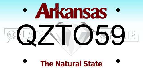 QZTO59 Arkansas License Plate