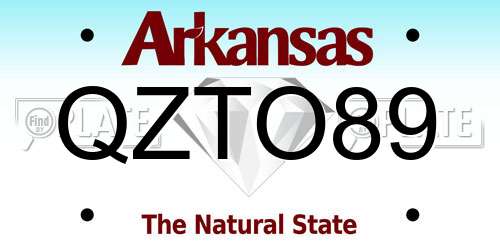 QZTO89 Arkansas License Plate