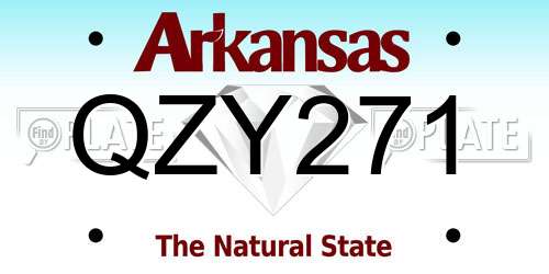 QZY271 Arkansas License Plate