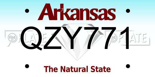 QZY771 Arkansas License Plate