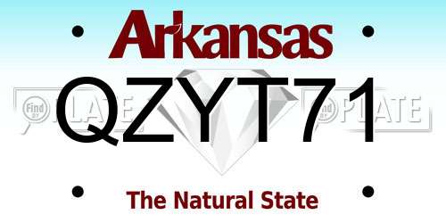 QZYT71 Arkansas License Plate