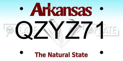 QZYZ71 Arkansas License Plate