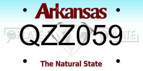 QZZ059 Arkansas License Plate