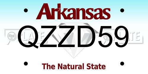 QZZD59 Arkansas License Plate