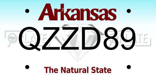 QZZD89 Arkansas License Plate