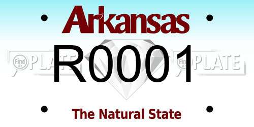 R0001 Arkansas License Plate