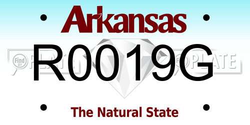 R0019G Arkansas License Plate
