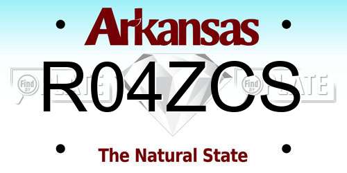 R04ZCS Arkansas License Plate