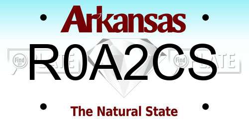 R0A2CS Arkansas License Plate