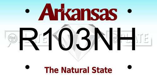 R103NH Arkansas License Plate