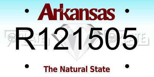 R121505 Arkansas License Plate