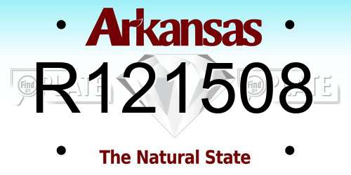 R121508 Arkansas License Plate