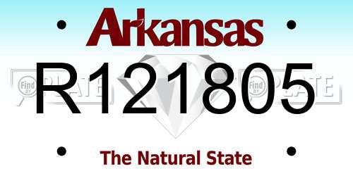 R121805 Arkansas License Plate