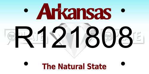 R121808 Arkansas License Plate