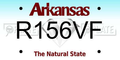 R156VF Arkansas License Plate