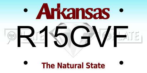 R15GVF Arkansas License Plate